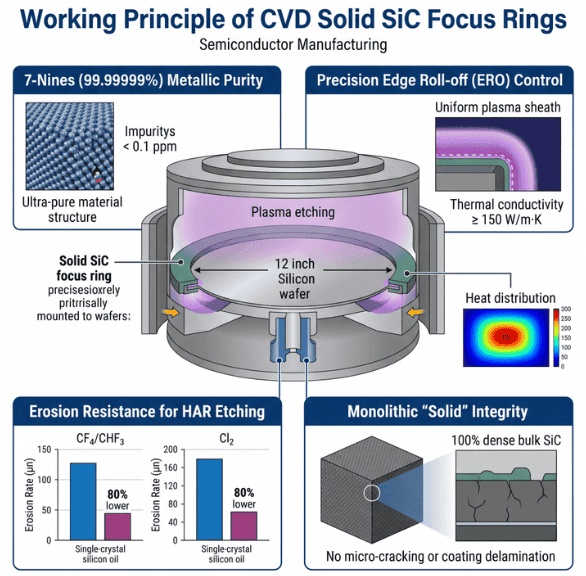 Working Principle of CVD Solid SiC Focus Rings