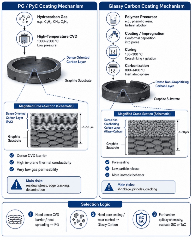 PyC Coating and Glassy Carbon Coating Mechanism